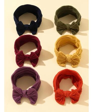 ROYAL ICON Baby Girl Headbands - Luxuriously Soft Bows for Little Princesses (Pattern 4 - Pack of 6) - Buy Online on GoSupps.com