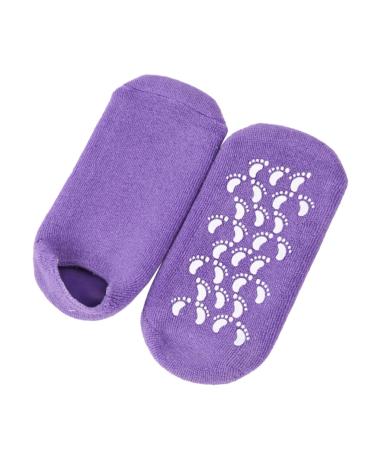 Healeved 1 Pair Cotton Sock Silicone Moisturizing Socks Womens Block Heels Dress Shoes for Women Heels Socks Cracked Heels Socks Womens+Pumps Purple Gel Spa Miss