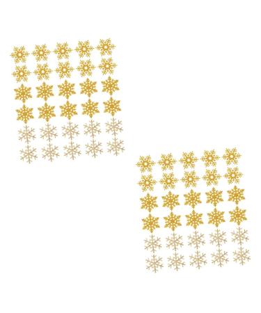 Zerodeko 60 Pcs Christmas Snowflake Stickers Christmas Snowflake Ornaments Tiara Silver Onion Glitter Cloth