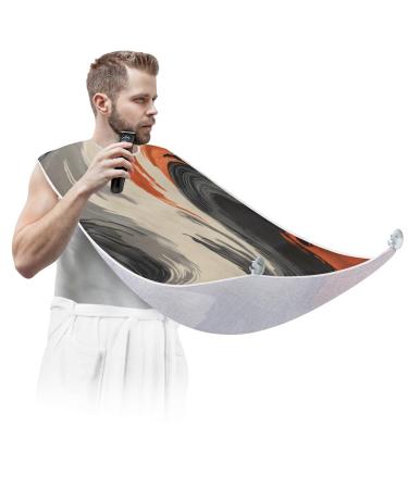 Beard Bib Apron Abstract Ink Beard Hair Catcher for Men Shaving Fathers Day Anniversary Christmas Gifts for Dad Husband Beard Bib with 2 Suction Cups