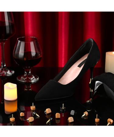 24 Pairs High Heel Replacement Tips Kit with Stiletto Remove Pliers - 6 Sizes - U Shape - Black/Beige - Buy Online on GoSupps.com