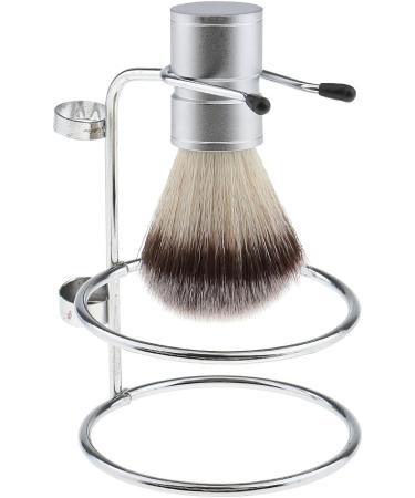 Lefeda Silver Shaving Brush for Men - Removable Weighted Base Alloy Razor Set with Stand & Soap Shell - 8.5x12cm - Buy Online on GoSupps.com