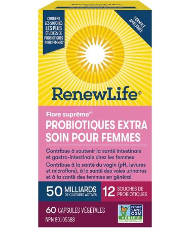 Renew Life Probiotics Ultimate Flora Women's Extra Care Probiotic Helps maintain healthy vaginal pH yeast urinary tract and feminine health 50 Billion Active Cultures 60 Vegetarian capsules - Buy Online on GoSupps.com
