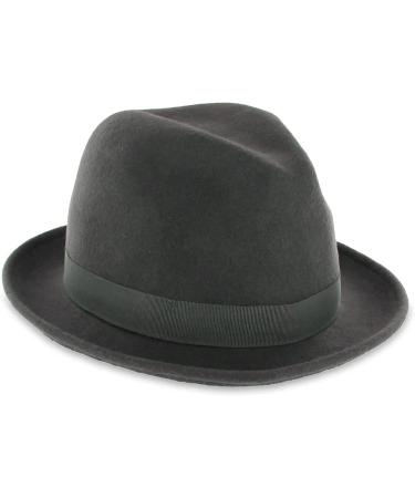 Belfry Trilby Vintage Style Dress Fedora Hat, 100% Pure Wool Felt - Black/Grey/Navy/Brown/Pecan - Large - Buy Online on GoSupps.com