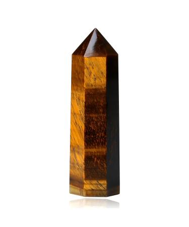 Xiannvxi 2 "Tiger eye crystals healing crystal wall gemstones stones tower natural hexagonal point rods meditation energy therapy stones tiger eye 2 inches - Buy Online on GoSupps.com