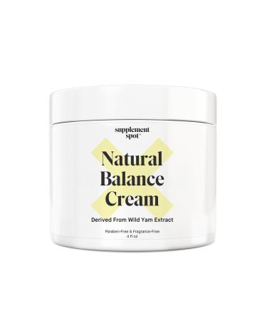 Supplement Spot Natural Balance Cream with Wild Yam Almond Oil Coconut Oil & Vitamin E for Skin Health & Support 4 Ounce