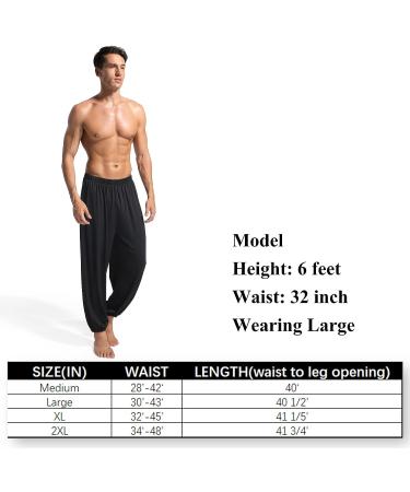 FYOURH Black Yoga Pants Men - Loose Fit Harem & Baggy Pants for Men | Elastic Waist | Size Medium - Buy Online on GoSupps.com