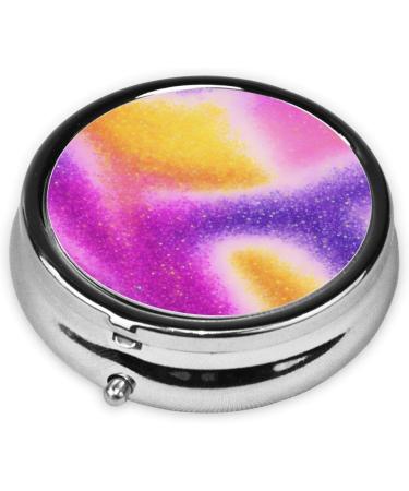 Colorful Starlight Mini Round Pill Box - 3 Compartment Travel Organizer for Home & Office Use - Buy Online on GoSupps.com