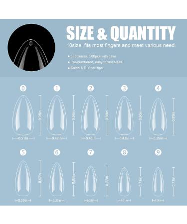 Blacico Nail Tips and Glue Gel Nail Kit - 500pcs Gel Tips, 5 in1 Gel Glue, UV/LED Lamp - Almond Acrylic Kit for Women - Buy Online on GoSupps.com