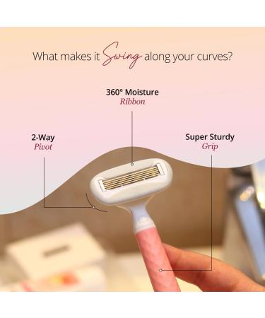 Carmesi Body Razor Swing - Pink Passion | Moisture Band with Aloe Vera & Vitamin E | 2-Way Joint & Unique Diamond Handle for Effortless Shaving - Buy Online on GoSupps.com