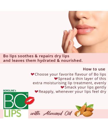 BOROLINE BO LIPS | Chocolate Strawberry & Vanilla flavoured Natural Lip Care (10 gm X 3) | with Natural Almond Oil | Mosturize & Soften Dry & Chapped Lips | Smoothens Lips | (Pack of 3) - Buy Online on GoSupps.com