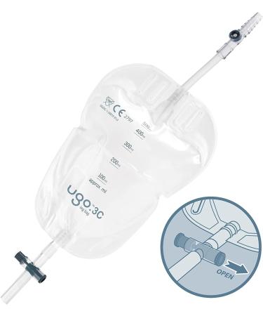Ugo Leg Bags x10 - Urine Drainage Bags/Catheter Leg Bags T/Lever Tap, Soft Fabric Backing, Natural Leg Shape Design, Men and Women 3C 500ml Short Tube - Buy Online on GoSupps.com