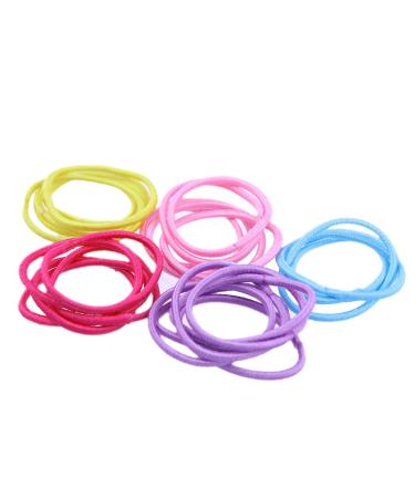 Coobbar 100pcs Women Elastic Hair Ties Band Ropes Ponytail Holder - Dark Blue - Buy Online on GoSupps.com