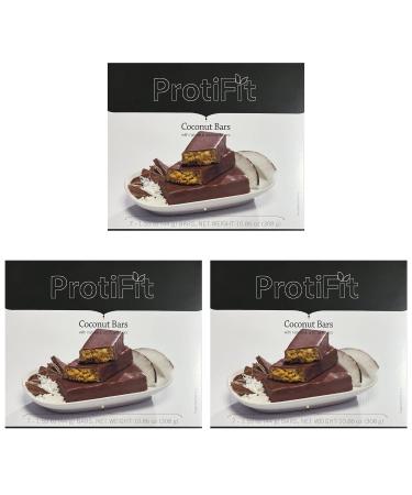 PROTIFIT - Low Calorie Coconut Crunch Protein Bar 3 Pack High Protein 15g Protein Low Carb Low Sugar Ideal Protein Compatible 7 Servings Per Box (3 Pack)