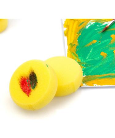 Laniakea 50 Pack 2.9 Inch Synthetic Paint Sponges - Watercolor Round Yellow Sponges for Art Crafts and Pottery - Buy Online on GoSupps.com
