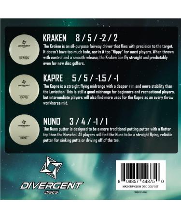 Divergent Discs 3-Disc Glow in The Dark Disc Golf Set - Bulk Disc Golf Equipment - Buy Online on GoSupps.com