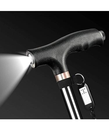 Canes Aluminum Alloy Walking Stick Lightweight Four-Legged Anti-Slip Elderly Walker Height Adjustable Cane with LED Lights for Women Man Outdoor Travel Walking Crutches Journey - Buy Online on GoSupps.com