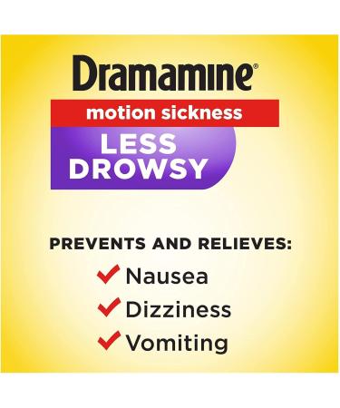 Dramamine Tablets Less Drowsy Formula 8ct (Pack of 3) - Motion Sickness Relief - Buy Online on GoSupps.com