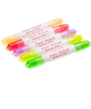 Warm Girl 5 Pcs Acetone Nail Art Polish Corrector Remover Pen with 15 Changeable Tips