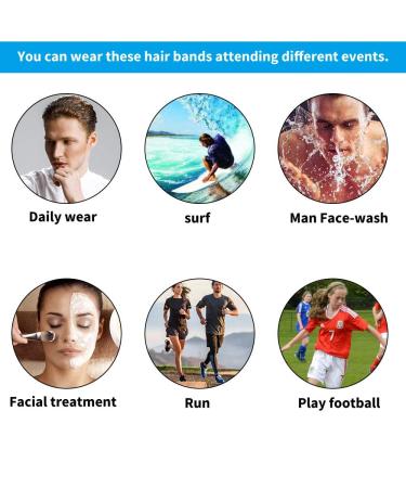 Sporgo Metal Hair Band Set - 6 Black Wave Slide-Resistant Headbands for Men & Women | Elastic Hair Accessories for Sports & Yoga - Buy Online on GoSupps.com