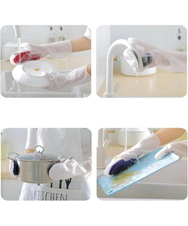 Housework: Dishwashing Gloves Plastic Latex Kitchen Cleaning Household Washing Washing Dishes (Pink) One-size-fits-all - Buy Online on GoSupps.com