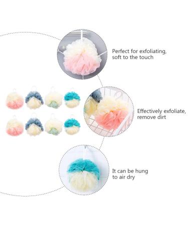Buy 8pcs Color Matching Bath Ball Foam Loofah Sponge Set | Natural Mesh Shower Sponges for Body Wash & Bathing - International Shipping Available - Buy Online on GoSupps.com