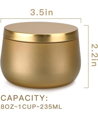 Golden Candle Tin Cans 8 oz - 24 Pack | Candle Containers with Lids for Crafting, Storage, and Gifting - Buy Online on GoSupps.com
