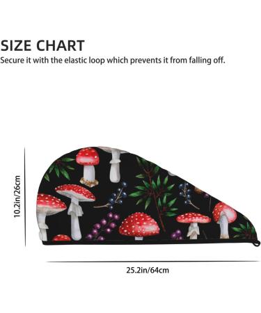 Buy Microfiber Hair Drying Cap - Red Mushrooms Soft Absorbent Towel Wrap for Quick Drying Curly Long & Thick Hair - Buy Online on GoSupps.com