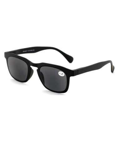 Classic Non-Bifocal Outdoor Reading Sunglasses P3 Keyhole - Lightweight Comfortable Stylish Simple Readers Magnification Black 2.0 x
