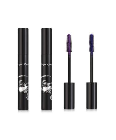 JCUGSBS 2Pcs Blue Purple 5D Telescopic Mascara for Eyelashes Waterproof Wearresistant Long Lasting Colored Mascara Voluminous Curling NonClumping Mascara False