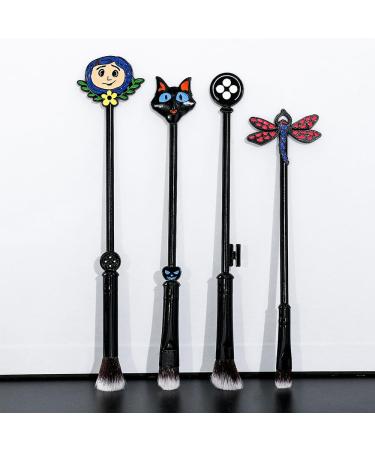 Horror Movie Coraline Makeup Brushes Set | Women s Halloween Collection | Silver Drawstring Bag | Metal Memorial Quality - Buy Online on GoSupps.com