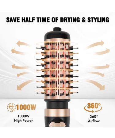 DAILYLIFE Rotating Hair Dryer Brush Set - 2-in-1 Ionic Hot Air Spin Brush with 1.5" & 2" Brushes | Perfect for All Hair Types - Buy Online on GoSupps.com