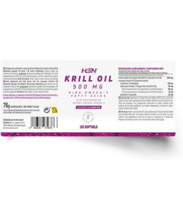  HSN Essentials HSN Krill Oil: Krill Oil 500mg Source of Omega 3 (DHA EPA) With Astaxanthin and Phospholipids - Powerful Antioxidant - RIM - Buy Online on GoSupps.com
