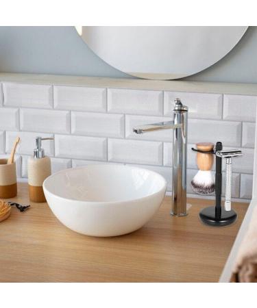 Men's Shaver Holder & Brush Stand - Stainless Steel Shaving Rack for Bathroom Countertops - Buy Online on GoSupps.com