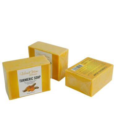 Turmeric Soap Bar - Vegan Plant-Based Natural Cleansing for All Skin Types | 7.04 oz Yellow Soap for Face & Body | Pack of 1 - Buy Online on GoSupps.com