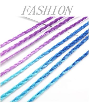 Colorful Hair Extensions - Braided Neon Hairpieces for Kids | Pack of 6 Synthetic Colored Braids with Elastic Bands - Buy Online on GoSupps.com
