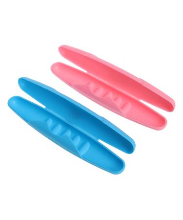 Toothbrush Case Toothbrush Container Storage Box Portable Travel 2 Pack (Blue + pink)