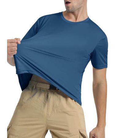 TACVASEN Men's UV Protection T-Shirt | UPF 50+ Short Sleeve Sun Tee | 3XL Indigo - International Shipping Available - Buy Online on GoSupps.com