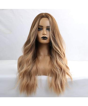 Haircube 24-Inch Long Curly Brown Wig - Natural-Looking Synthetic Women's Wig with Middle Parting - Light Brown - Buy Online on GoSupps.com