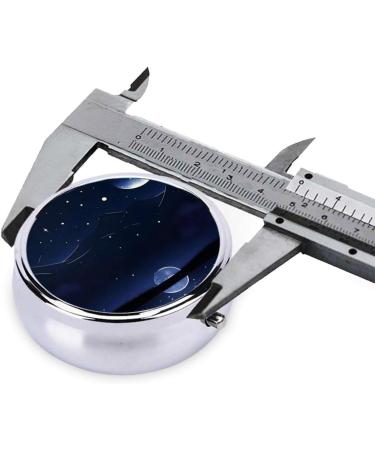 Serene Blue Night View Round Pill Box - 3 Compartment Portable Pill Organizer for Travel - Buy Online on GoSupps.com