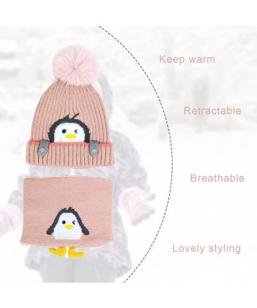 Rayson Kids Winter Hat and Scarf Set - Pink, Fleece Lined Beanie and Loop Scarf for Toddlers, Outdoor Sport - Buy Online on GoSupps.com