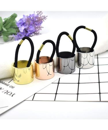 Healthcom 4 Pcs Metal Circle Ponytail Holder Hair Ties | Gold Cuff Hair Rope for Women | Gothic Punk Style Elastic Hair Clip | Fashion Hair Accessories - Buy Online on GoSupps.com