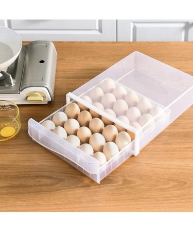 Uonlytech 1 Pc Box Egg Carton Drawer Refrigerator Storage Box Clear Plastic Tray Fridge Double Deck re-usable Transparent Color 34X26CM monolayer - Buy Online on GoSupps.com
