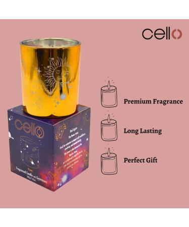 Celestial Scented Candle with Rose Quartz Gemstones | Metallic Gold Candle with Pink Crystals | Ideal Gift for Men & Women - Buy Online on GoSupps.com
