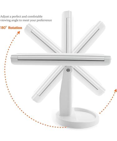 Tri-Fold Makeup Mirror with 3-Color LED Lighting, 3X Magnification, Adjustable Brightness - Buy Now! - Buy Online on GoSupps.com