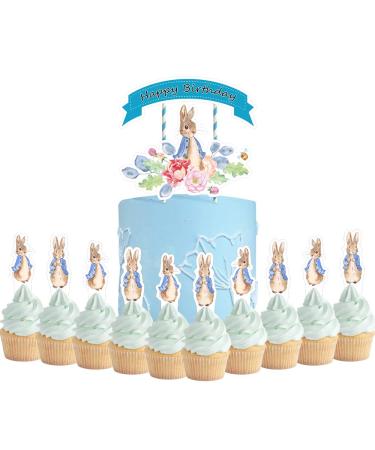 Party Supplies for Peter Rabbit Cake Topper Cupcake Toppers Theme Birthday Supplies Favors