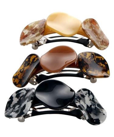 Loneedy Floral Hair Clips for Women | Retro-Classic Large Exquisite Hair Accessories (Black Dark Brown Gold) - Shop Internationally - Buy Online on GoSupps.com