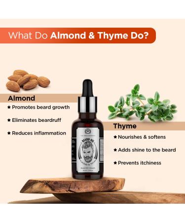 The Man Company Bart l for Men | Bio Vegan Beard Oil (30 ml) - Softens Beards Promotes Growth Paraben-Free Natural Almond & Thyme Oil - Buy Online on GoSupps.com