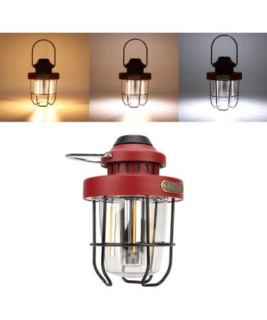 Buy Retro LED Camping Lantern - Rechargeable Outdoor Lamp with Adjustable Gears | Fall-Proof Design in Dark Green & Dark Red - Buy Online on GoSupps.com