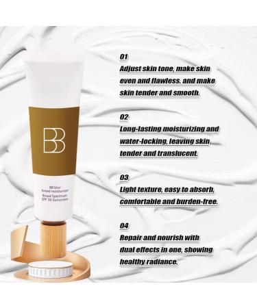 XZPAWL BB Blur Tinted Moisturizer SPF 30 - Instantly Brightens Moisturizes and Smooths Your Skin Smooths Moisturizing Foundation Cream with Brush (2pcs) - Buy Online on GoSupps.com